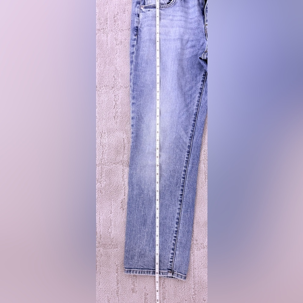 Lauren Ralph Lauren Estate Distressed Denim Jeans light wash denim zip button - Picture 4 of 10